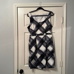 Black and white plaid dress with bow detail